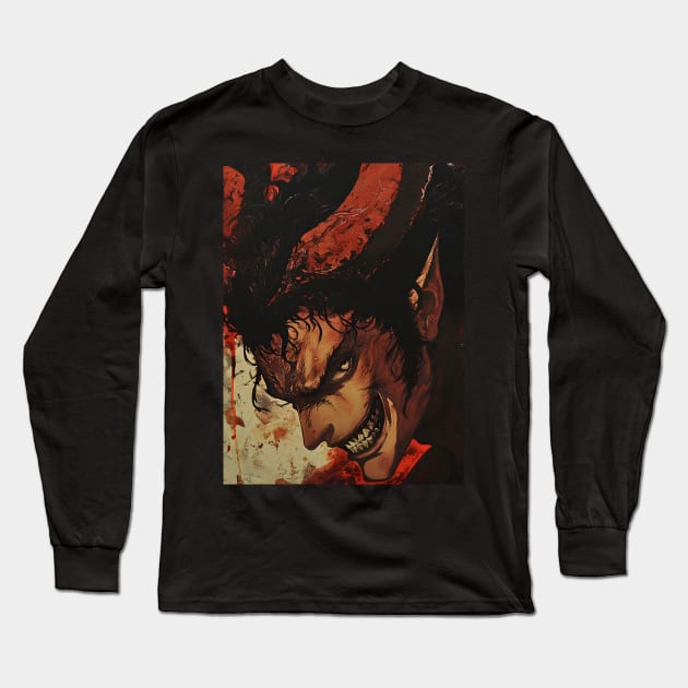 Soul-Shaking Despair: Unleashing Devilman CryBaby's Dark Fantasy Long Sleeve T-Shirt by insaneLEDP